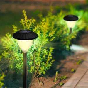 LUMI JARDIN 2 Torches Solaires à Planter Plastique Noir H74CM soldes magasin 13