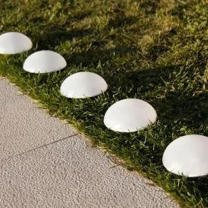 Nouveau LUMI JARDIN 5 Demi Boules Solaires à Piquer Plastique Blanc ∅15cm 9