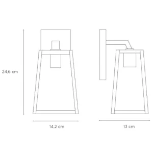 Neuve avec étiquette Lucide Applique Extérieur En Métal Noir 14