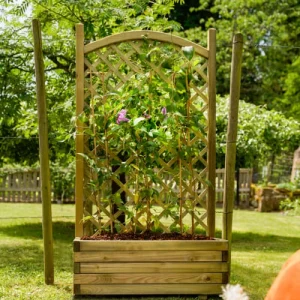 nouvelle saison Jardipolys Bac à Fleurs Avec Treillis Arc En Bois De Pin 6