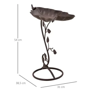 grand choix OUTSUNNY Bain D’oiseaux Abreuvoir Pour Oiseaux Métal Bronze Antique 12