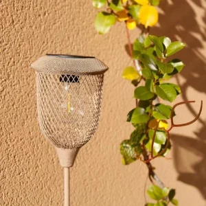 LUMI JARDIN Balise Solaire à Piquer Métal Beige H79cm vente pas cher en ligne 10