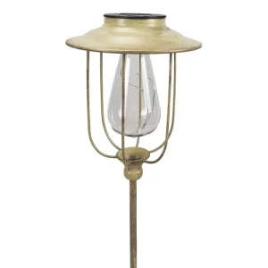 meilleure qualité LUMI JARDIN Balise Solaire Vintage Acier Beige H85cm 12