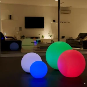 Lumisky Boule Lumineuse Sans Fil Flottante LED Polyéthylène Multicolore D50CM Satisfait ou Remboursé 9