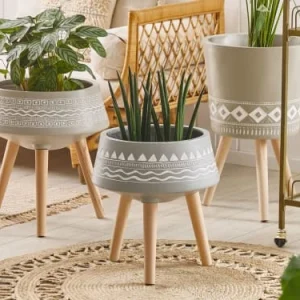 dernière tendance Beliani Cache-pot D’extérieur En Matériaux Synthétiques Beige H50 10