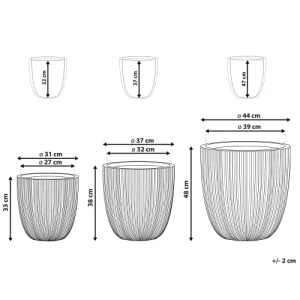 marque pas cher Beliani Cache-pot D’extérieur En Matériaux Synthétiques Blanc H48 38 33 18