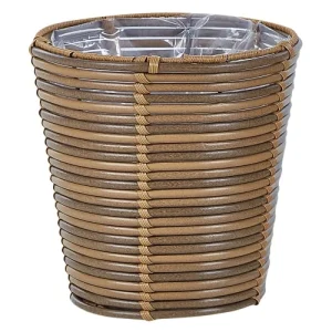 Beliani Cache-pot D’extérieur En Rotin Marron H25 32 en promotion 12