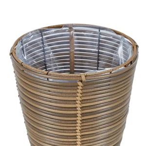 Beliani Cache-pot D’extérieur En Rotin Marron H25 32 en promotion 16