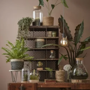 Mica Decorations Cache-pot En Jute Noir H18 soldes en ligne 14