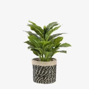 Mica Decorations Cache-pot En Jute Noir H18 soldes en ligne 16