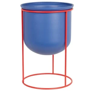 Maisons Du Monde Cache-pot En Métal Bleu Et Rouge H30 marque pas cher 6