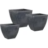 Aubry Gaspard Cache Pot En Zinc Noir (lot De 3) magasin solde 7