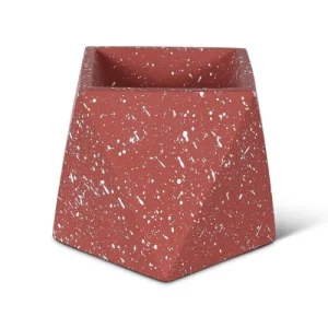 achetez pas cher Zago Cache-pot Hexagonal En Terrazzo Rouge Brique H9 15