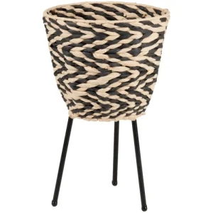 commentaire favorable Maisons Du Monde Cache Pot Style Raphia Tressé Noir Et Beige H38 6