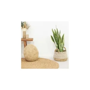 fashion pas cher Aubry Gaspard Cache-pots En Jonc Naturel Et Crochet (lot De 2) 12