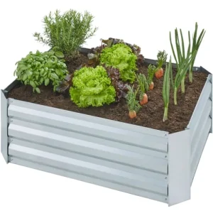 Livraison gratuite Tectake Carré Potager Rectangulaire Gris 10