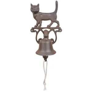 grande qualité ESSCHERT DESIGN Cloche Entrée Chat En Fonte, Hauteur 24 Cm 8