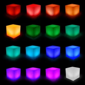 prix de gros Alice’s Garden Cube Décoratif Lumineux LED 40cm 16 Couleurs 10