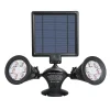 LUMI JARDIN Double Projecteur Solaire Avec Détecteur Plastique Noir 600LM De Qualité 22