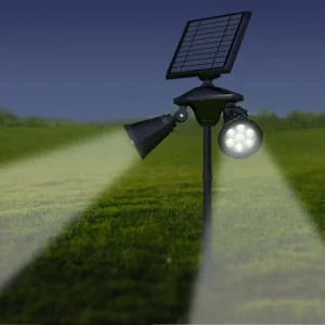 LUMI JARDIN Double Spot Solaire Avec Détecteur Plastique Noir 100LM acheter 9