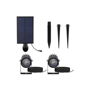 livraison la plus rapide Lumisky Doubles Spots Solaires Reliés Aluminium Noir 200LM 9