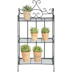 en vente ESSCHERT DESIGN Etagère Pliante à Plantes Arabesques Droite 3 Niveaux 8