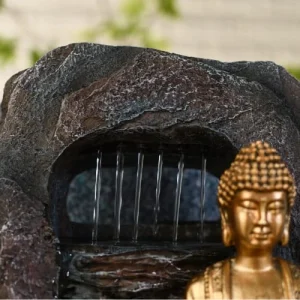 Zen’Light Fontaine D’intérieur Bouddha En Résine Avec éclairage Led – H25 Cm vente en ligne 18