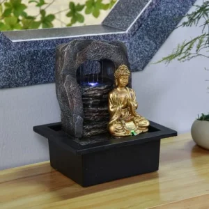 Zen’Light Fontaine D’intérieur Bouddha En Résine Avec éclairage Led – H25 Cm vente en ligne 12