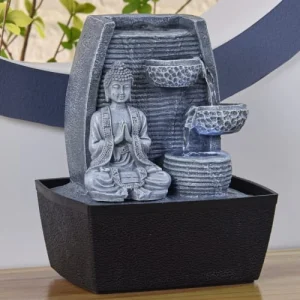 Top ventes Zen’Light Fontaine D’intérieur Bouddha En Résine Avec éclairage Led – H26 Cm 10