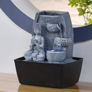 Top ventes Zen’Light Fontaine D’intérieur Bouddha En Résine Avec éclairage Led – H26 Cm 14