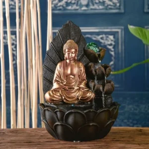 soldes pas cher Zen’Light Fontaine D’intérieur Bouddha En Résine Avec éclairage Led – H40 Cm 9