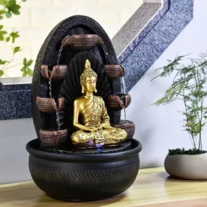 Zen’Light Fontaine D’intérieur Bouddha En Résine Avec éclairage Led – H40 Cm grossiste en ligne 12