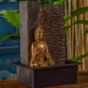 Zen’Light Fontaine D’intérieur Bouddha En Résine Avec éclairage Led – H40cm qualité d’originales 10