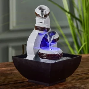 boutique en ligne france Zen’Light Fontaine D’intérieur Moderne En Résine Avec éclairage Led – H18 Cm 10