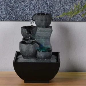 Zen’Light Fontaine D’intérieur Nature En Résine Avec éclairage Led – H18cm soldes magasin 18