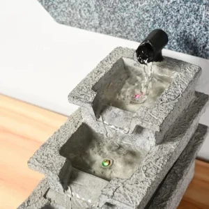 Livraison gratuite Zen’Light Fontaine D’intérieur Nature En Résine Avec éclairage Led – H19cm 18