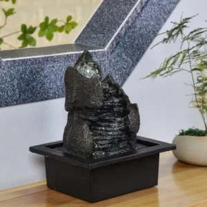 boutique Zen’Light Fontaine D’intérieur Nature En Résine Avec éclairage Led – H25 Cm 14