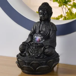 mode Zen’Light Fontaine Grand Bouddha En Résine Avec éclairage Led – H33 Cm 14