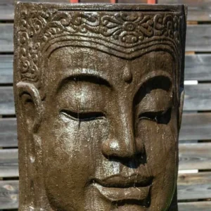 Wanda Collection Fontaine Mur D’eau Visage De Bouddha Brun H120cm en france 11