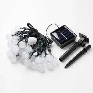 Prestation Et Rapide Oviala Guirlande Solaire LED 30 Boules 6,50m Blanc 10