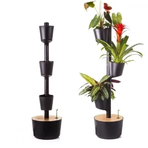 Retour gratuit en magasin. Citysens Jardin D’intérieur 3 Bacs Noir Avec Arrosage Automatique Polypropylène 10