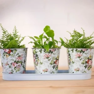 ESSCHERT DESIGN Jardinière 3 Pots Roses Large choix en ligne 12