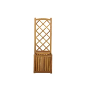 économies garanties Beau Rivage Jardinière Avec Treillis En Bois D’acacia 43,5×43,5×130 Cm 11