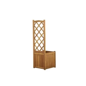 économies garanties Beau Rivage Jardinière Avec Treillis En Bois D’acacia 43,5×43,5×130 Cm 15