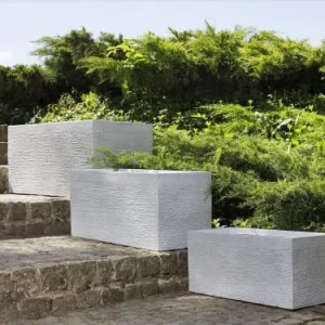 Beliani Jardinière Blanche 50×23 l'unique style 10