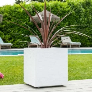 marque pas cher EDA Jardinière Carrée 40x40x44 Cm En Polypropylène Blanc 7