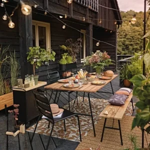 grossiste en ligne Maisons Du Monde Jardinière En Métal Noir Avec 4 Pots 16