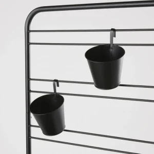 grossiste en ligne Maisons Du Monde Jardinière En Métal Noir Avec 4 Pots 12