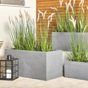 Beliani Jardinière Grise 80×37 nouveau produit 10