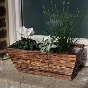 Aubry Gaspard Jardinière Osier Et Bois 40cm grossiste 6